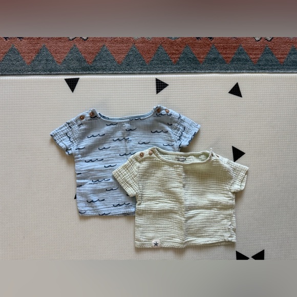 Easy Peasy|Baby gender neutral pastel short sleeve gauze muslin tops,cotton•24M - Picture 2 of 6